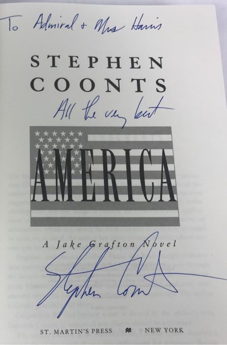 Signed Stephen Coonts Book America Personalized To Admiral + Mrs Harris [Photo 9]