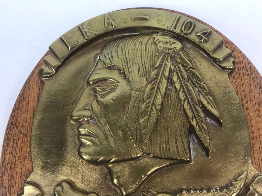 Relief Brass Plaque On Wood LKA-104 USS Seminole Inscribed 'Capt. W.H. Harris USN Commanding Officer 26 July 1969-10 July 1970' 11'H [Photo 6]