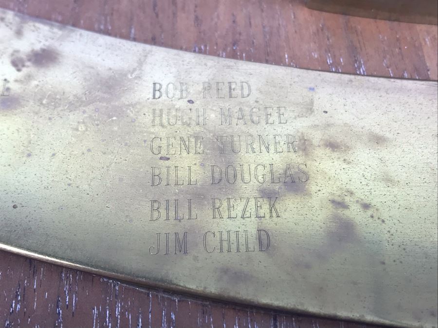 Brass Plaque On Wood VA 146 Strike Fighter Squadron 146 Inscribed Cdr. W. H. Harris, USN Commanding Officer Dec 1964 - Dec 1965 And Blue Diamonds VA-146 Hat [Photo 10]