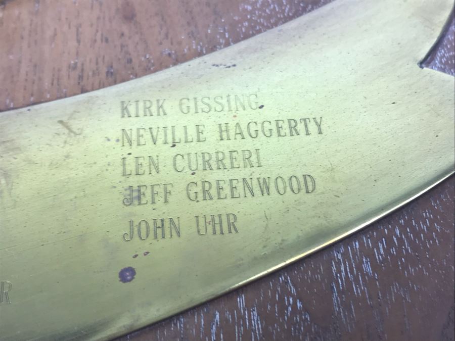 Brass Plaque On Wood VA 146 Strike Fighter Squadron 146 Inscribed Cdr. W. H. Harris, USN Commanding Officer Dec 1964 - Dec 1965 And Blue Diamonds VA-146 Hat [Photo 12]