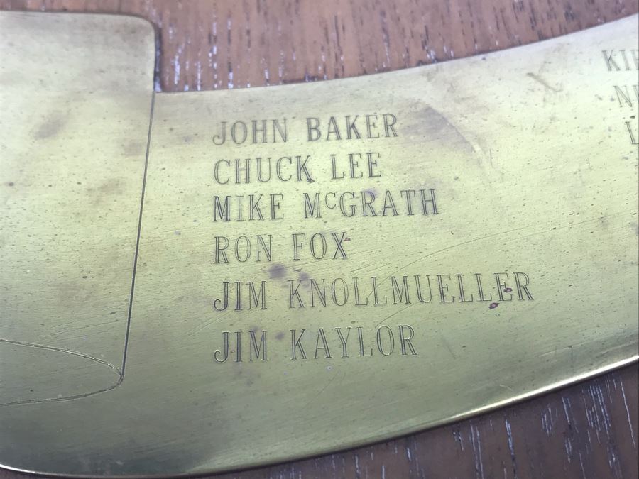 Brass Plaque On Wood VA 146 Strike Fighter Squadron 146 Inscribed Cdr. W. H. Harris, USN Commanding Officer Dec 1964 - Dec 1965 And Blue Diamonds VA-146 Hat [Photo 11]