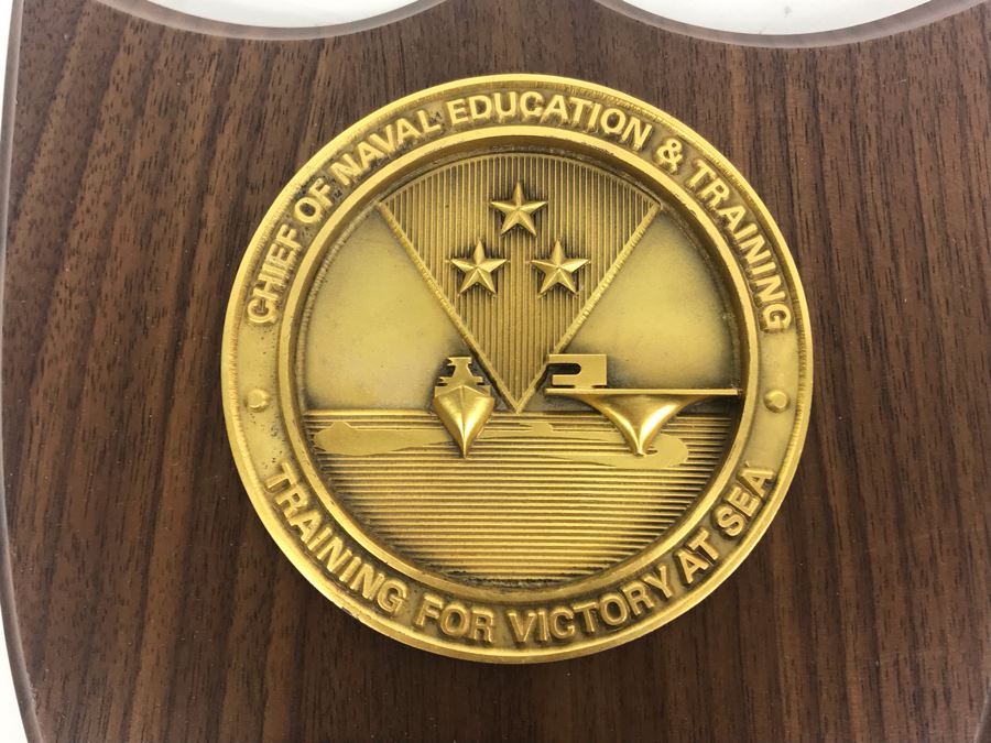 Pair Of Plaques Presented To William 'Bill' H. Harris, RADM, USN (Ret.): Amphibious Squadron Nine 1970 And Chief Of Naval Education & Training 1978 [Photo 3]