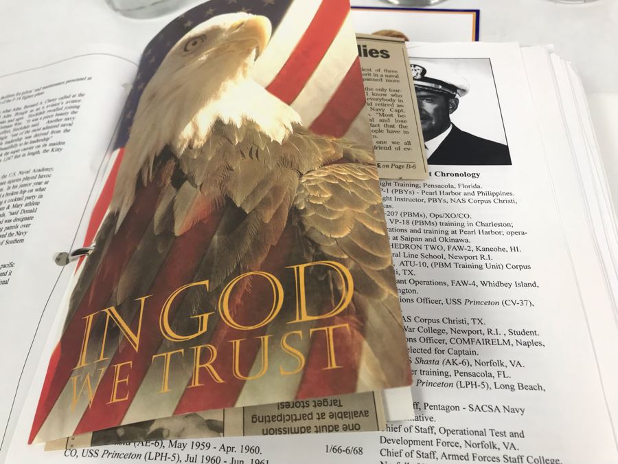 'The Golden Eagles' Documents And Glasses: (4) 3-Ring Binders Filled With Documents And (4) 'Golden Eagles' Glasses - The Early and Pioneer Naval Aviators - Elite Pilots And Astronauts Including John Glenn [Photo 24]