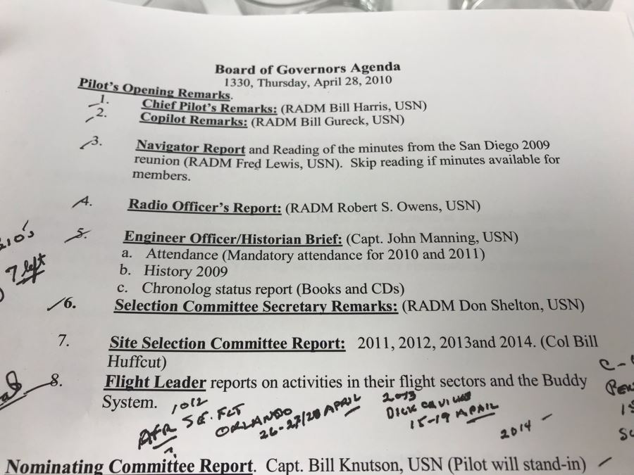 'The Golden Eagles' Documents And Glasses: (4) 3-Ring Binders Filled With Documents And (4) 'Golden Eagles' Glasses - The Early and Pioneer Naval Aviators - Elite Pilots And Astronauts Including John Glenn [Photo 32]