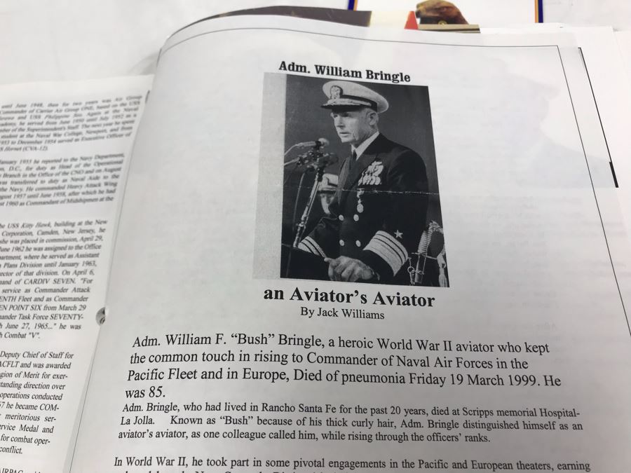 'The Golden Eagles' Documents And Glasses: (4) 3-Ring Binders Filled With Documents And (4) 'Golden Eagles' Glasses - The Early and Pioneer Naval Aviators - Elite Pilots And Astronauts Including John Glenn [Photo 25]