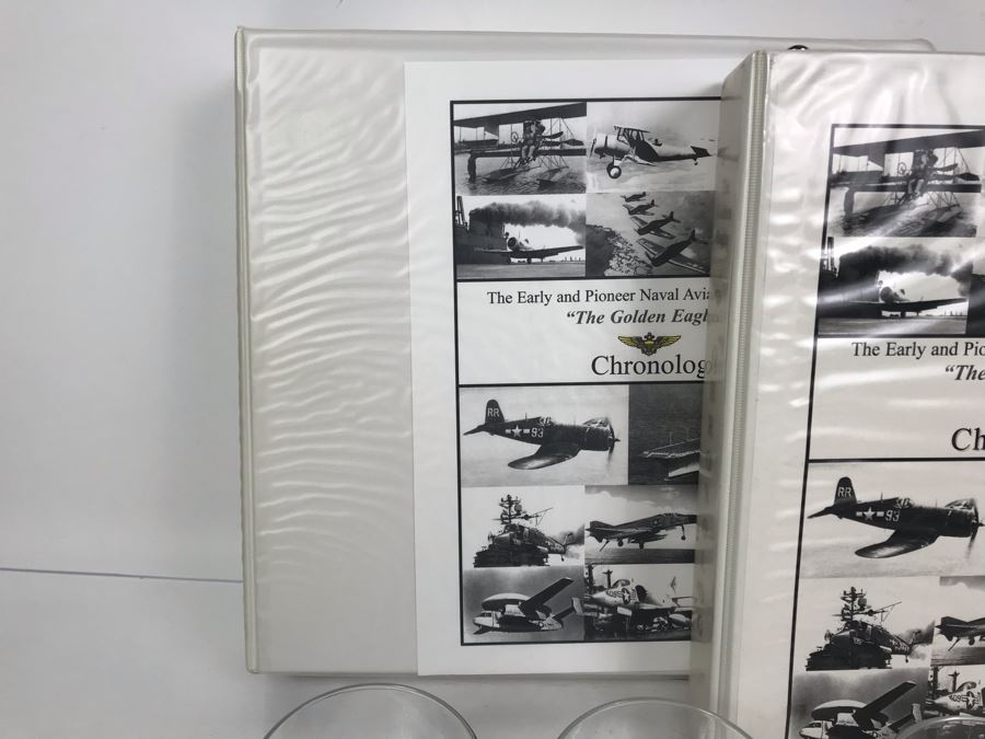 'The Golden Eagles' Documents And Glasses: (4) 3-Ring Binders Filled With Documents And (4) 'Golden Eagles' Glasses - The Early and Pioneer Naval Aviators - Elite Pilots And Astronauts Including John Glenn [Photo 7]