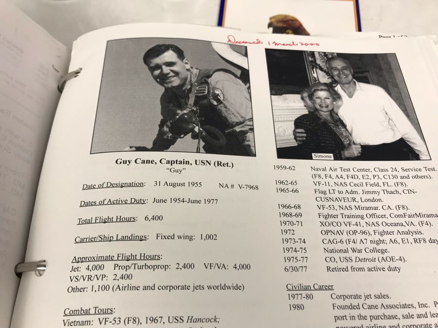 'The Golden Eagles' Documents And Glasses: (4) 3-Ring Binders Filled With Documents And (4) 'Golden Eagles' Glasses - The Early and Pioneer Naval Aviators - Elite Pilots And Astronauts Including John Glenn [Photo 14]