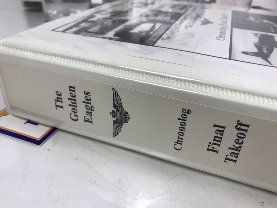 'The Golden Eagles' Documents And Glasses: (4) 3-Ring Binders Filled With Documents And (4) 'Golden Eagles' Glasses - The Early and Pioneer Naval Aviators - Elite Pilots And Astronauts Including John Glenn [Photo 9]