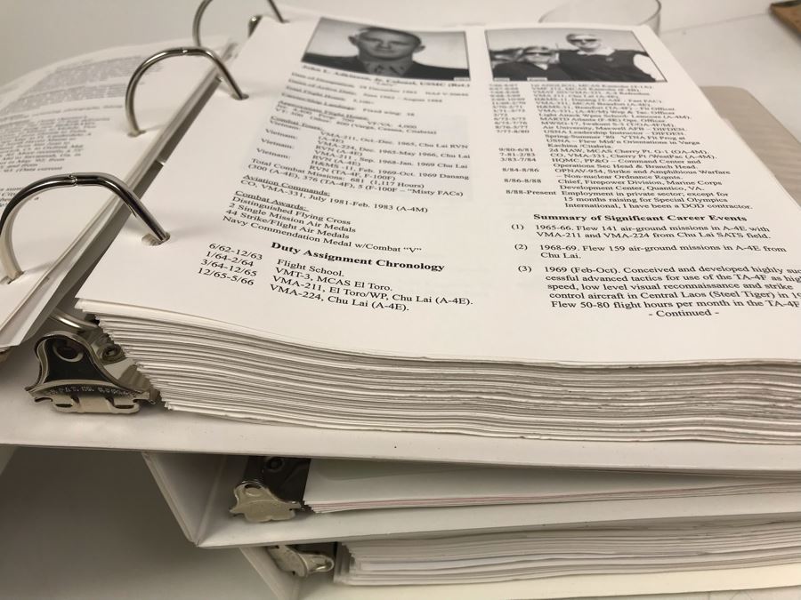'The Golden Eagles' Documents And Glasses: (4) 3-Ring Binders Filled With Documents And (4) 'Golden Eagles' Glasses - The Early and Pioneer Naval Aviators - Elite Pilots And Astronauts Including John Glenn [Photo 39]