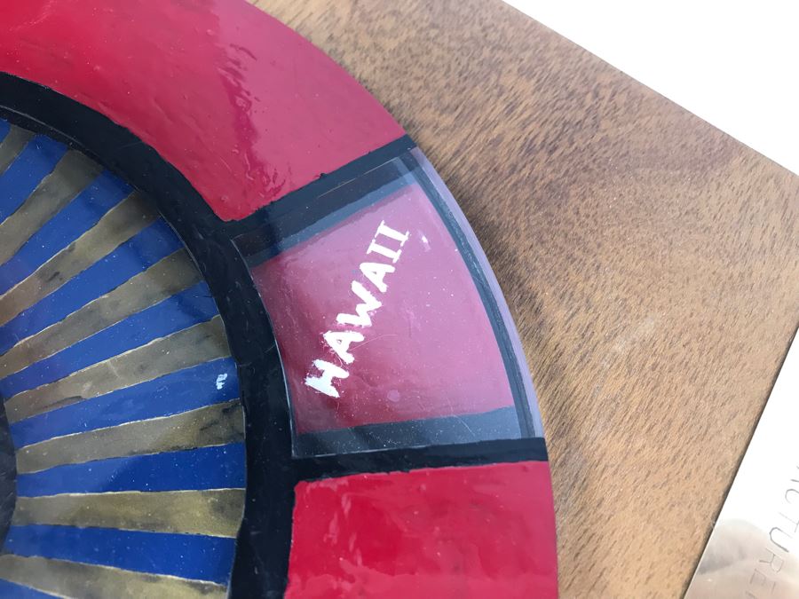 Mechanical Award Presented To Capt W. H. Harris USN For Rememberance Of Coral Sea's 1971-1972 Deployment - COMSEVENTH FLT'S Scheduling Machine Spin To Dial-A-Port [Photo 14]