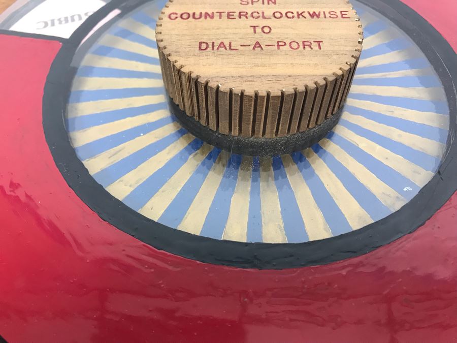 Mechanical Award Presented To Capt W. H. Harris USN For Rememberance Of Coral Sea's 1971-1972 Deployment - COMSEVENTH FLT'S Scheduling Machine Spin To Dial-A-Port [Photo 7]