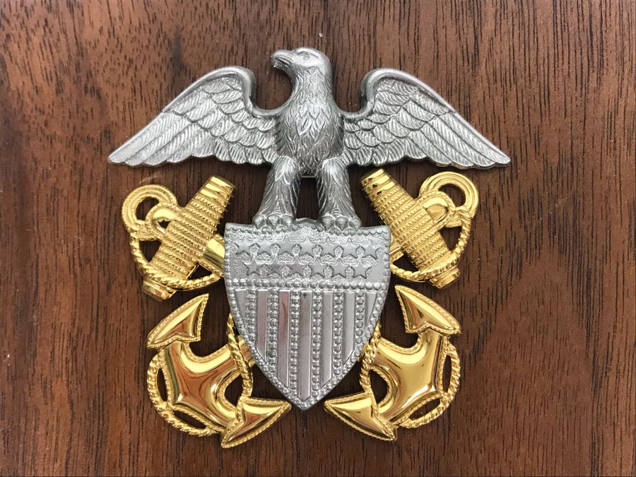 William 'Bill' H. Harris, RADM, USN (Ret.) Wooden Plaque Displaying His Naval Aviator Wings, Pair Of Rear Admiral Two-Stars And More [Photo 4]