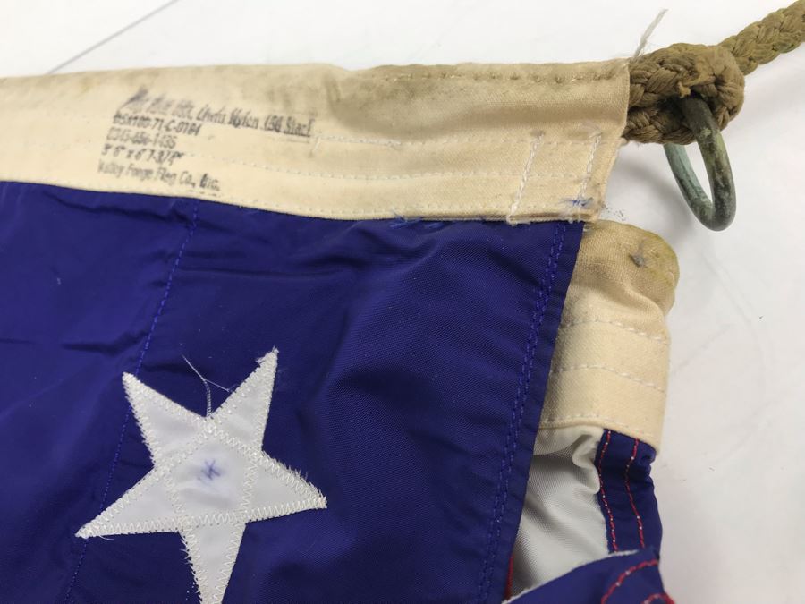 US Flag From Attack Aircraft Carrier William 'Bill' H. Harris, RADM, USN (Ret.) Valley Forge Flag Co 3' 6' X 6' 7-3/4' [Photo 10]