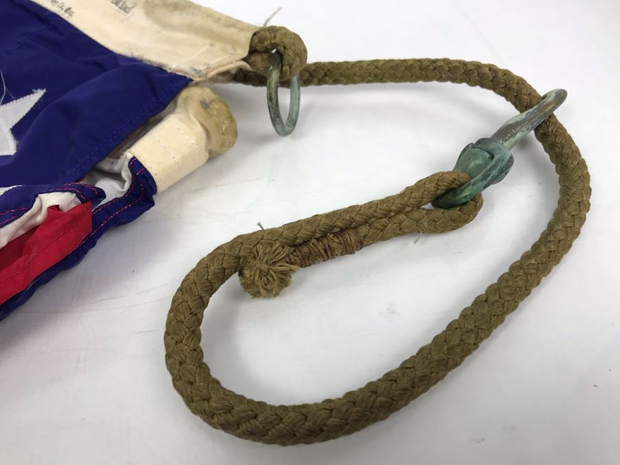 US Flag From Attack Aircraft Carrier William 'Bill' H. Harris, RADM, USN (Ret.) Valley Forge Flag Co 3' 6' X 6' 7-3/4' [Photo 7]