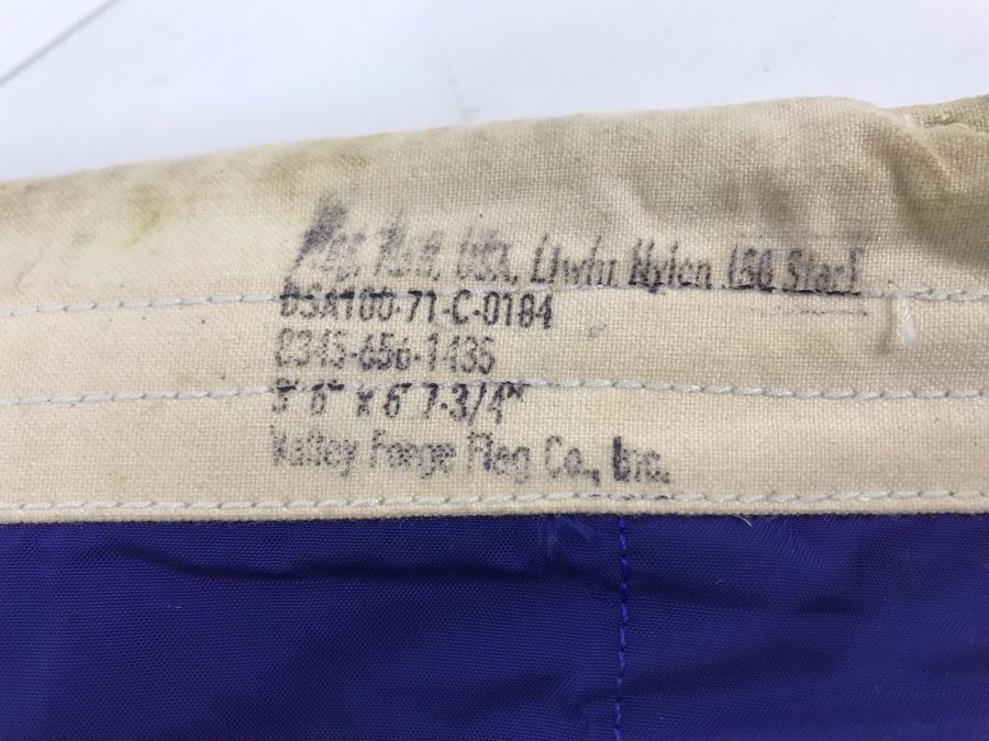 US Flag From Attack Aircraft Carrier William 'Bill' H. Harris, RADM, USN (Ret.) Valley Forge Flag Co 3' 6' X 6' 7-3/4' [Photo 11]