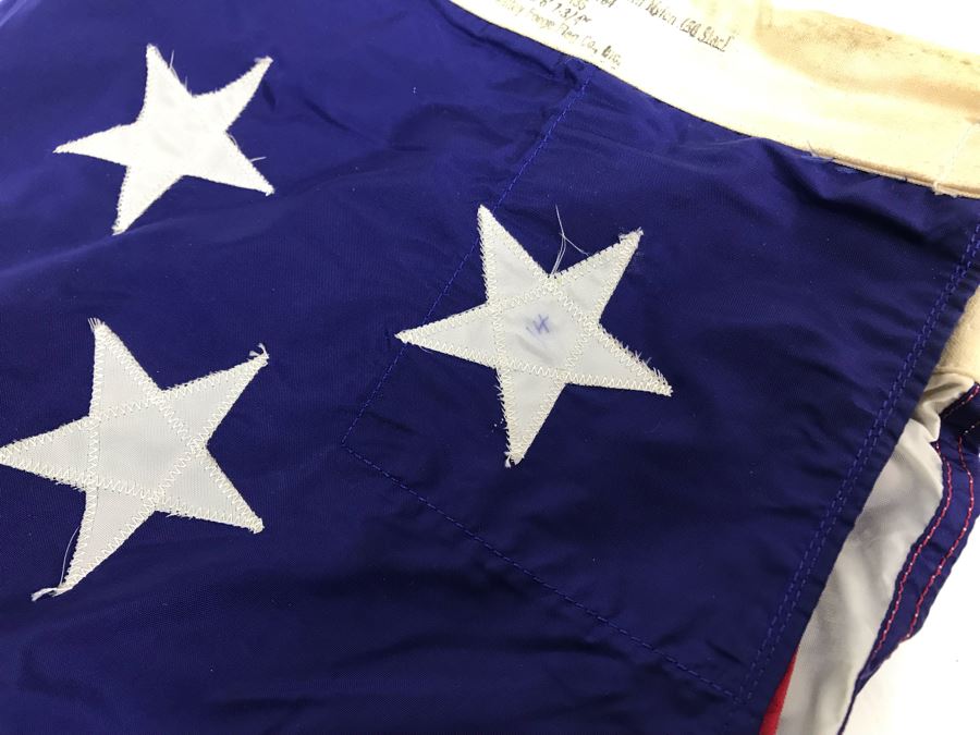 US Flag From Attack Aircraft Carrier William 'Bill' H. Harris, RADM, USN (Ret.) Valley Forge Flag Co 3' 6' X 6' 7-3/4' [Photo 13]