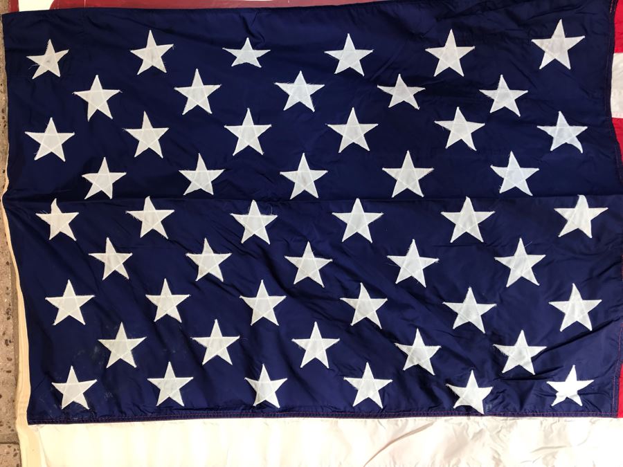 US Flag From Attack Aircraft Carrier William 'Bill' H. Harris, RADM, USN (Ret.) Valley Forge Flag Co 3' 6' X 6' 7-3/4' [Photo 6]