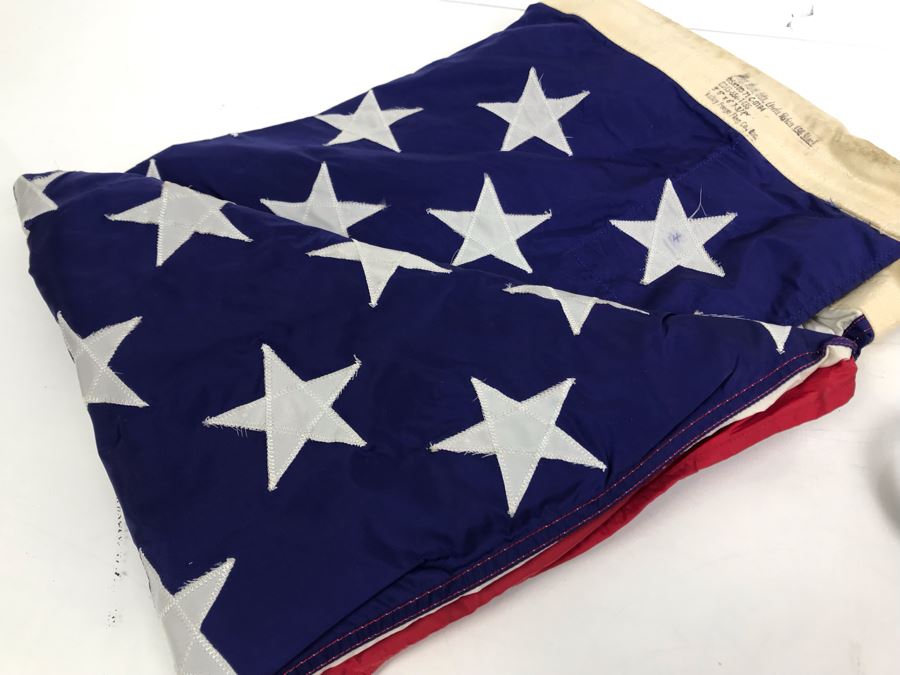 US Flag From Attack Aircraft Carrier William 'Bill' H. Harris, RADM, USN (Ret.) Valley Forge Flag Co 3' 6' X 6' 7-3/4' [Photo 12]