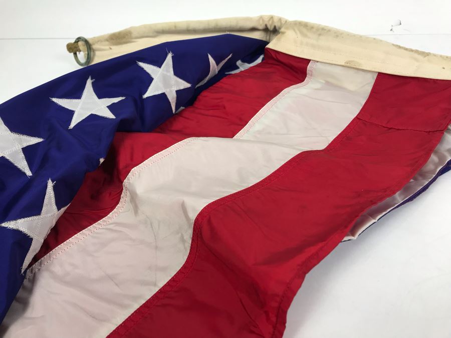 US Flag From Attack Aircraft Carrier William 'Bill' H. Harris, RADM, USN (Ret.) Valley Forge Flag Co 3' 6' X 6' 7-3/4' [Photo 14]