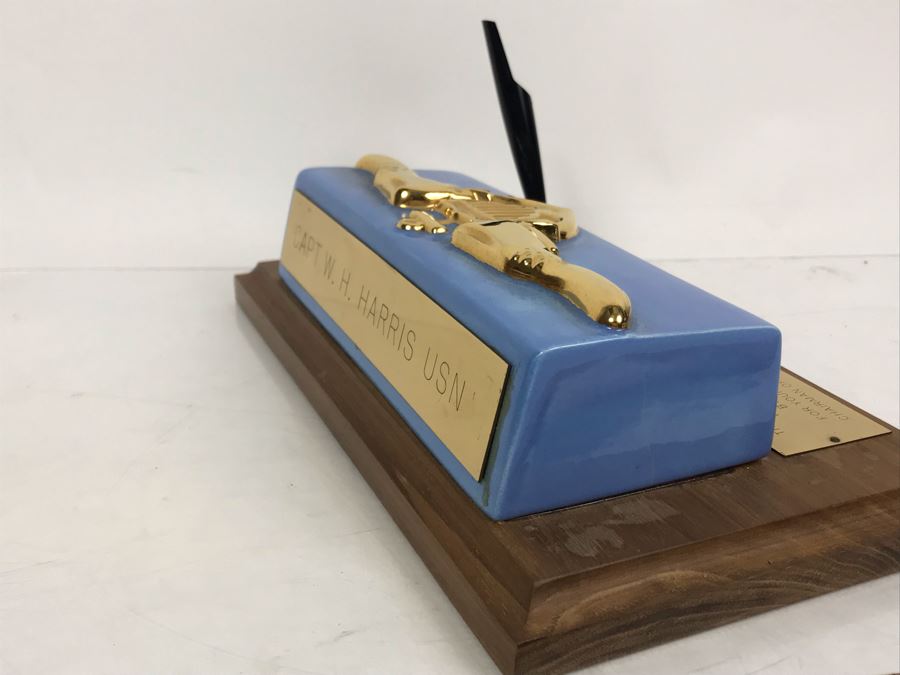 Blackshoe Deskset Presented To William 'Bill' H. Harris, RADM, USN (Ret.) By USS Coral Sea Engineers For Significant Contribution As Chairman Of EOOW Qualification Board [Photo 5]