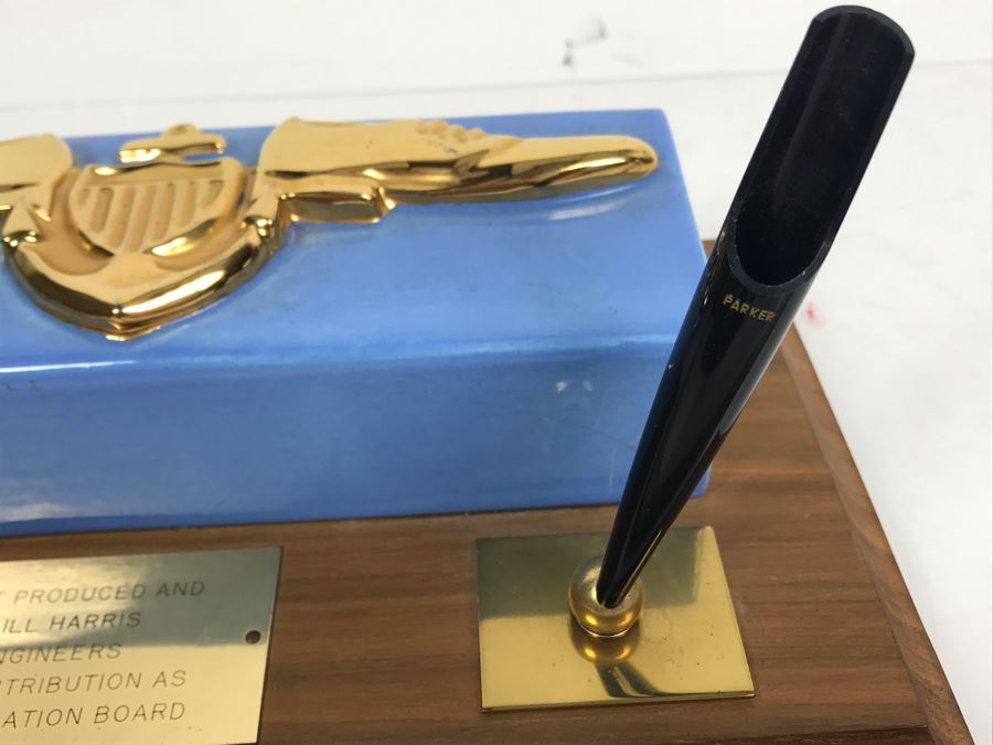 Blackshoe Deskset Presented To William 'Bill' H. Harris, RADM, USN (Ret.) By USS Coral Sea Engineers For Significant Contribution As Chairman Of EOOW Qualification Board [Photo 3]