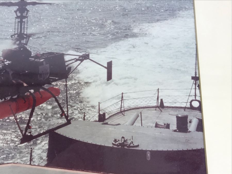 Photograph Of DASH Weapon System On USS Everett F. Larson (DD 830) First Presidential Demonstration For President John F. Kennedy 6th June 1963 (About 6 Months Before Assasination) Early Remote Controlled Drone To Drop Torpedoes On Submarines [Photo 7]