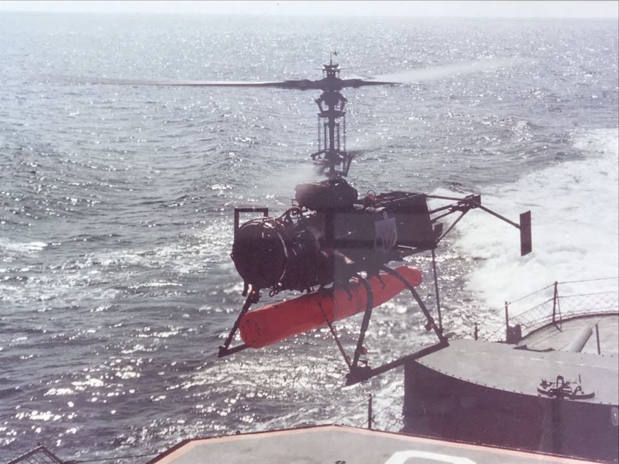 Photograph Of DASH Weapon System On USS Everett F. Larson (DD 830) First Presidential Demonstration For President John F. Kennedy 6th June 1963 (About 6 Months Before Assasination) Early Remote Controlled Drone To Drop Torpedoes On Submarines [Photo 5]