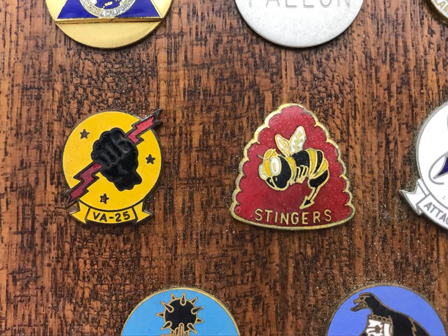 Plaque With Various Pins Presented To RADM William H. Harris Commander Light Attack Wing Pacific Fleet USN June 75 - August 76 14'H - See Photos [Photo 16]