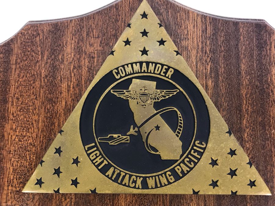Plaque With Various Pins Presented To RADM William H. Harris Commander Light Attack Wing Pacific Fleet USN June 75 - August 76 14'H - See Photos [Photo 4]