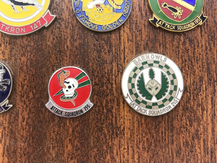 Plaque With Various Pins Presented To RADM William H. Harris Commander Light Attack Wing Pacific Fleet USN June 75 - August 76 14'H - See Photos [Photo 20]