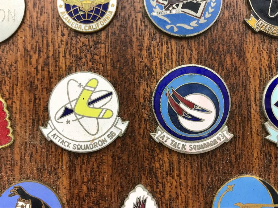 Plaque With Various Pins Presented To RADM William H. Harris Commander Light Attack Wing Pacific Fleet USN June 75 - August 76 14'H - See Photos [Photo 15]