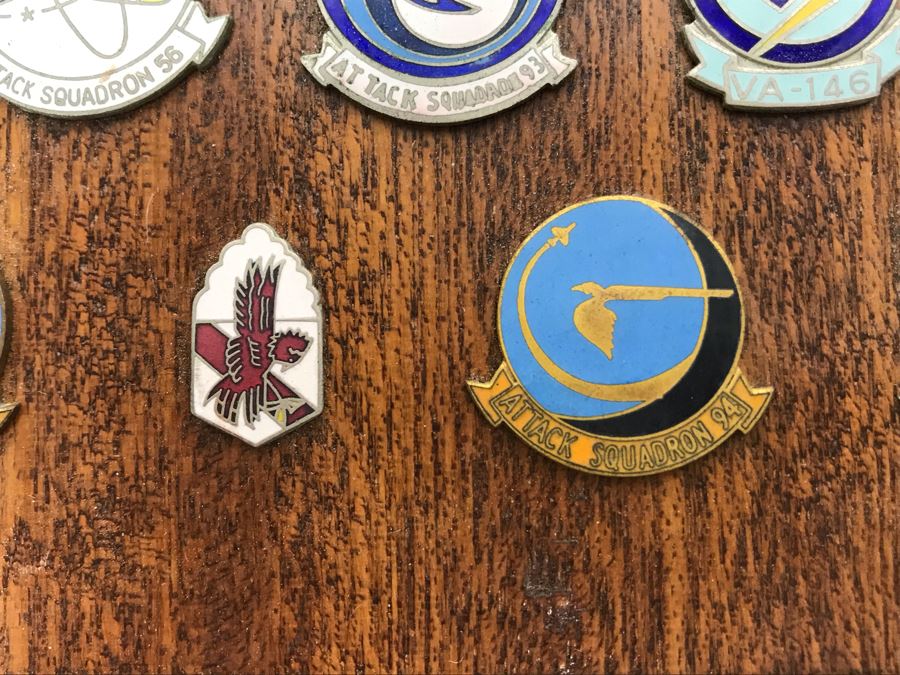 Plaque With Various Pins Presented To RADM William H. Harris Commander Light Attack Wing Pacific Fleet USN June 75 - August 76 14'H - See Photos [Photo 18]