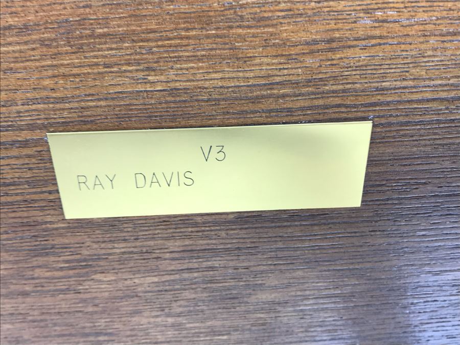 Large Relief Brass Plaque On Wood Cut In Form Of CVA-43 Coral Sea Presented To Captain W. H. Harris Commanding Officer 7 Sept 71 - 2 Nov 72 From Air Dept Officers [Photo 9]