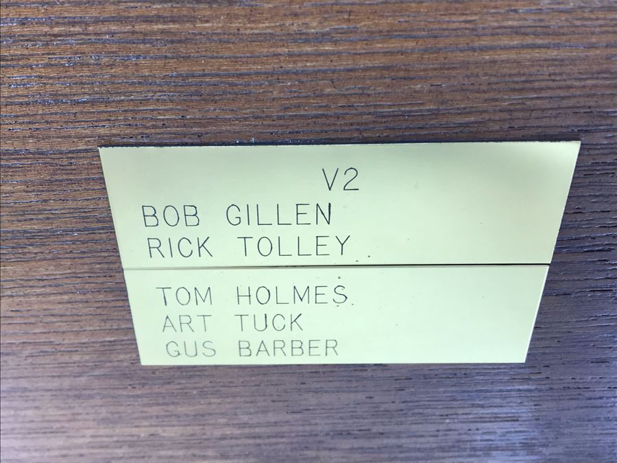 Large Relief Brass Plaque On Wood Cut In Form Of CVA-43 Coral Sea Presented To Captain W. H. Harris Commanding Officer 7 Sept 71 - 2 Nov 72 From Air Dept Officers [Photo 8]