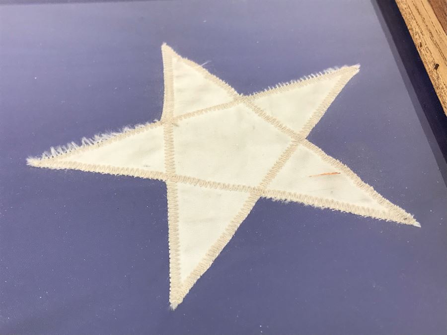 Framed Two-Star Flag Presented To William H. Harris RADM, USN COMMAT / VAQWINGPAC Signal Gang (CV-43) USS Coral Sea [Photo 8]