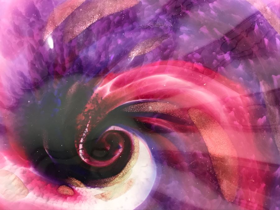 Vintage Signed Art Glass In Manner Of Dale Chihuly Wall Mountable 13' [Photo 5]