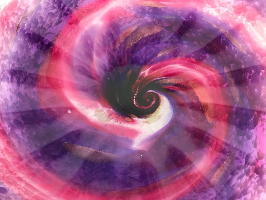 Vintage Signed Art Glass In Manner Of Dale Chihuly Wall Mountable 13' [Photo 4]