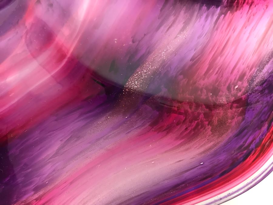 Vintage Signed Art Glass In Manner Of Dale Chihuly Wall Mountable 14' [Photo 6]