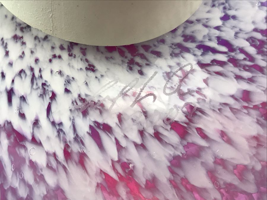 Vintage Signed Art Glass In Manner Of Dale Chihuly Wall Mountable 14' [Photo 9]