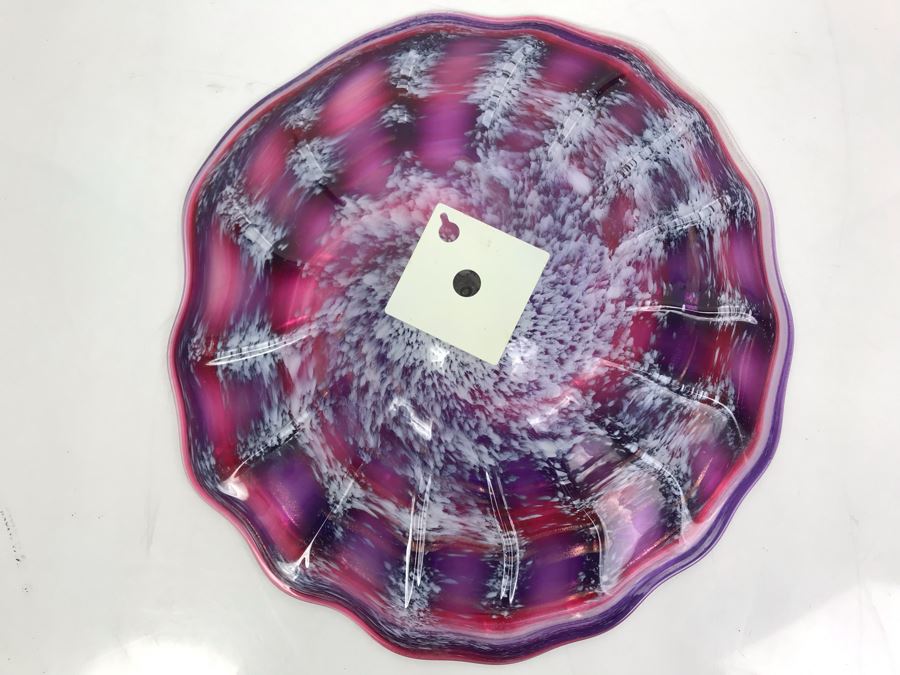 Vintage Signed Art Glass In Manner Of Dale Chihuly Wall Mountable 14' [Photo 8]