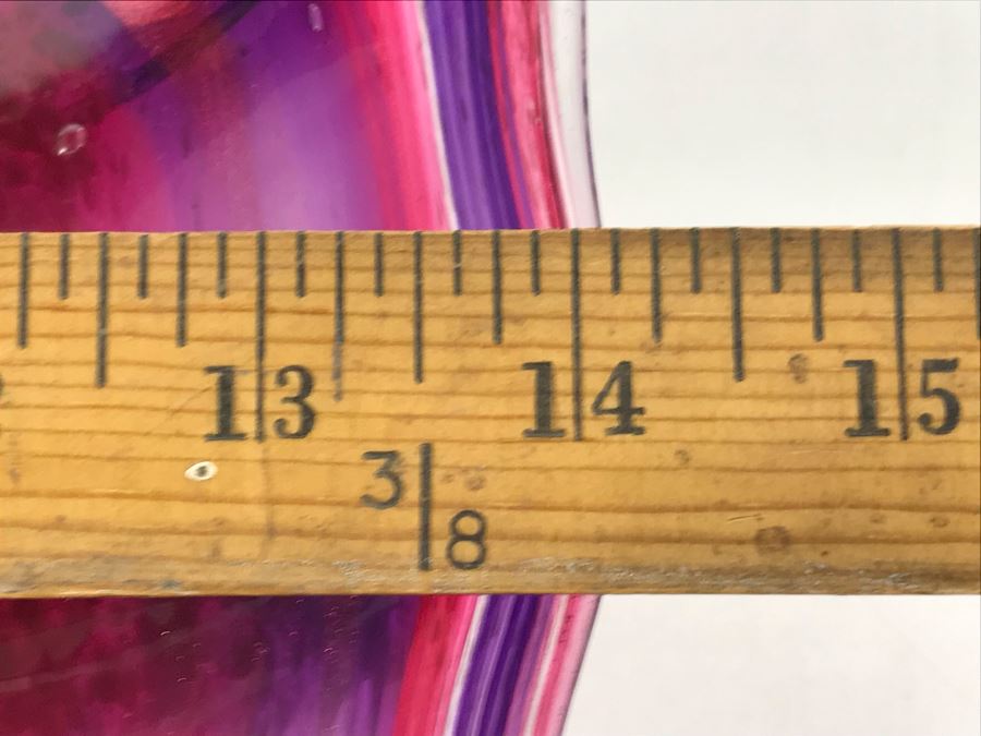 Vintage Signed Art Glass In Manner Of Dale Chihuly Wall Mountable 14' [Photo 12]