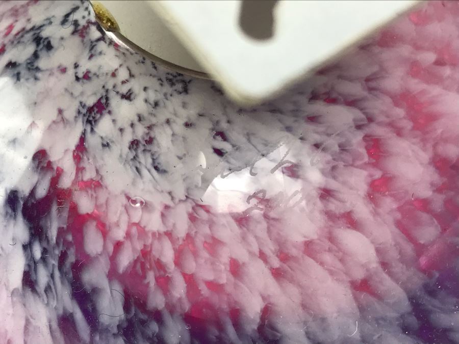 Vintage Signed Art Glass In Manner Of Dale Chihuly Wall Mountable 14' [Photo 9]