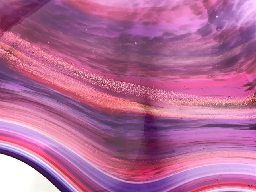 Vintage Signed Art Glass In Manner Of Dale Chihuly Wall Mountable 14' [Photo 3]