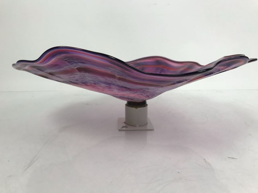 Vintage Signed Art Glass In Manner Of Dale Chihuly Wall Mountable 14' [Photo 6]