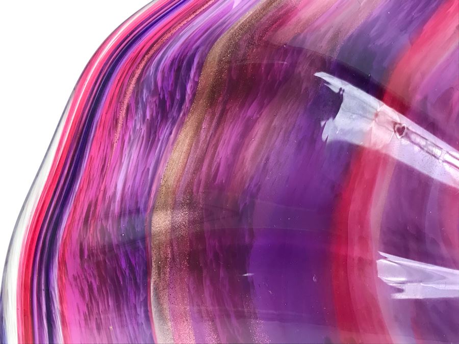 Vintage Signed Art Glass In Manner Of Dale Chihuly Wall Mountable 14' [Photo 5]