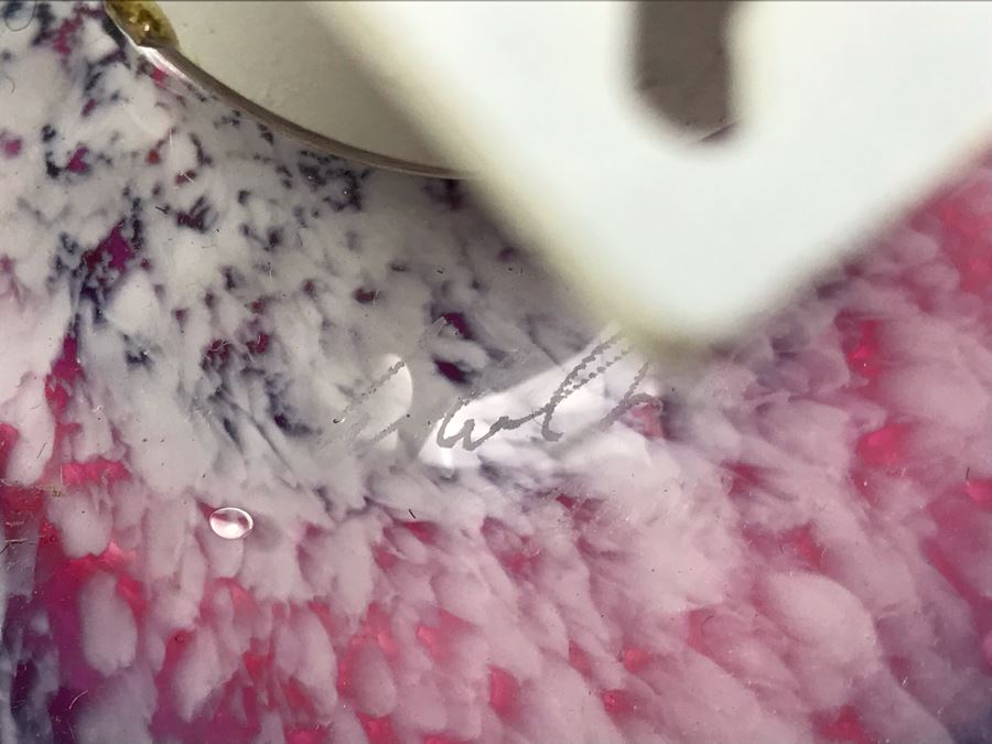 Vintage Signed Art Glass In Manner Of Dale Chihuly Wall Mountable 14' [Photo 8]