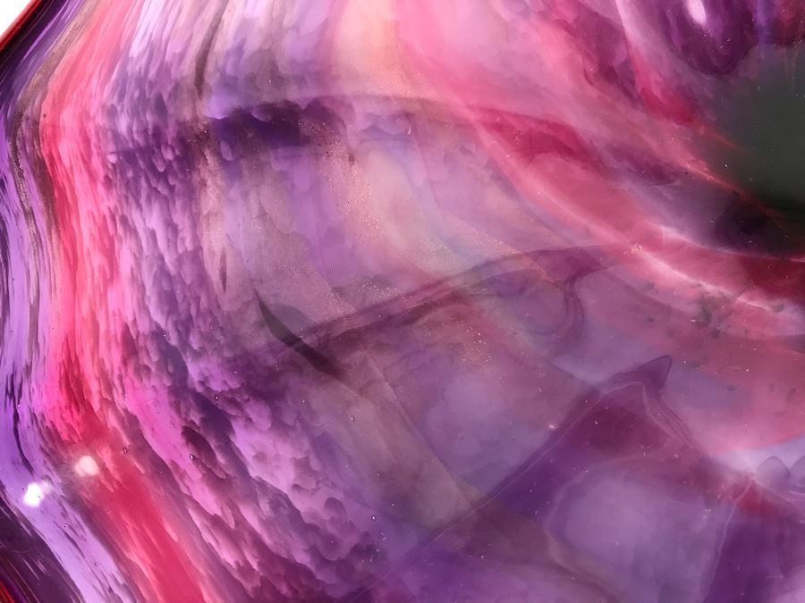 Vintage Signed Art Glass In Manner Of Dale Chihuly Wall Mountable 13' [Photo 5]