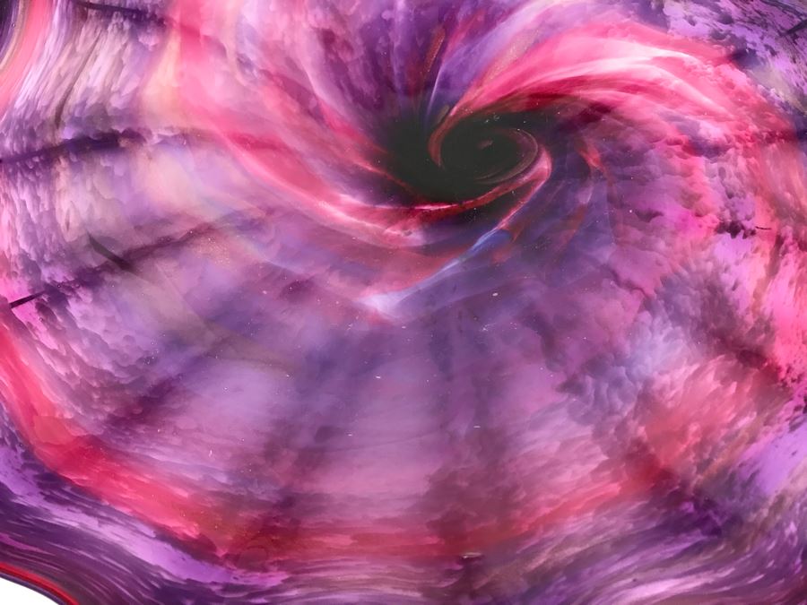 Vintage Signed Art Glass In Manner Of Dale Chihuly Wall Mountable 13' [Photo 4]