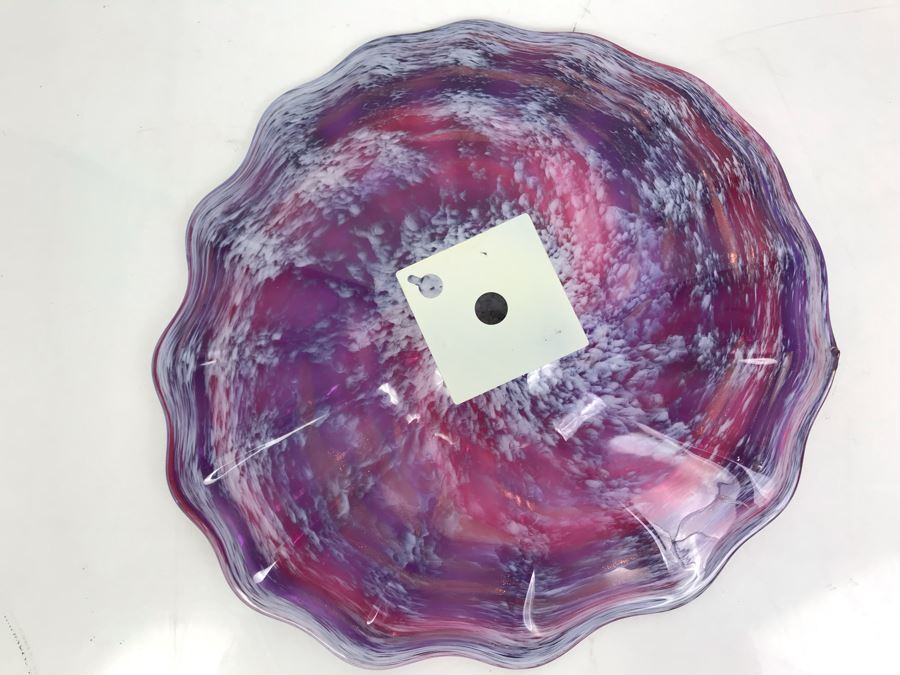 Vintage Signed Art Glass In Manner Of Dale Chihuly Wall Mountable 13' [Photo 7]