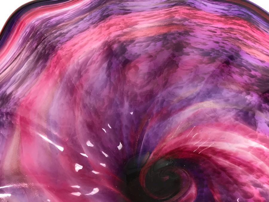 Vintage Signed Art Glass In Manner Of Dale Chihuly Wall Mountable 13' [Photo 3]